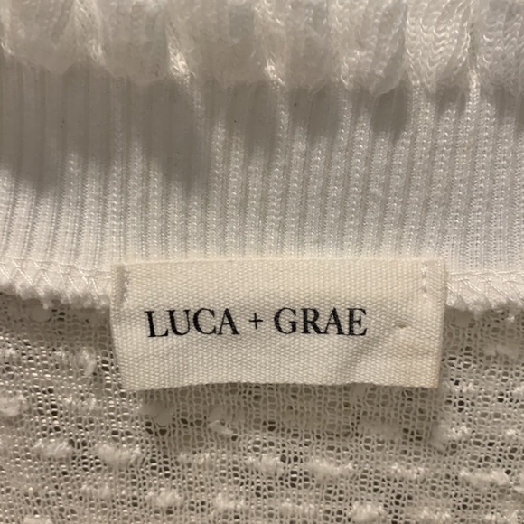 Luca Grae Top Sweater White Ivory Eyelash Long Sleeve Women’s Sz Medium Large - Picture 8 of 11